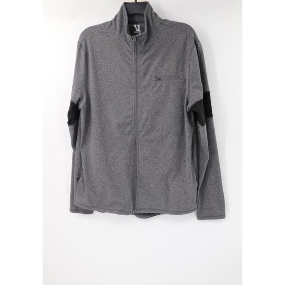 vuori jacket men's Large full zip athletic outdoor gray pocket stretch